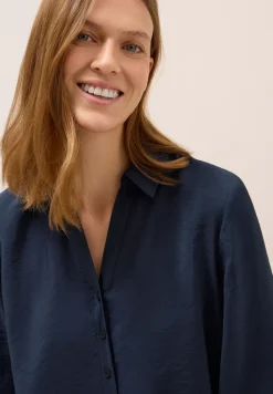Lange Bluse in Unifarbe