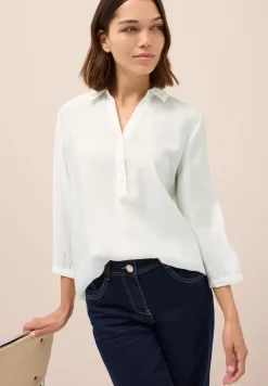 Lange Bluse in Unifarbe
