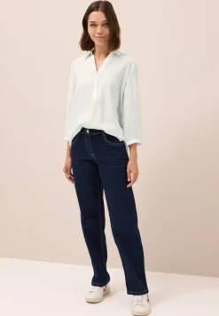 Lange Bluse in Unifarbe