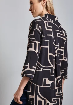 Lange Bluse mit Turn-Up