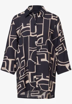 Lange Bluse mit Turn-Up