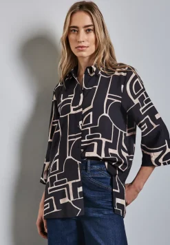 Lange Bluse mit Turn-Up