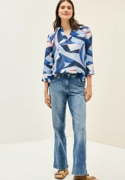Lange Hemdbluse mit Print