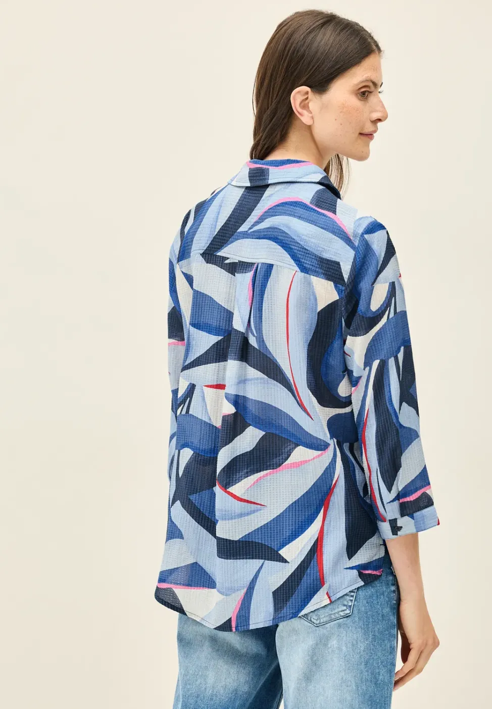 Lange Hemdbluse mit Print