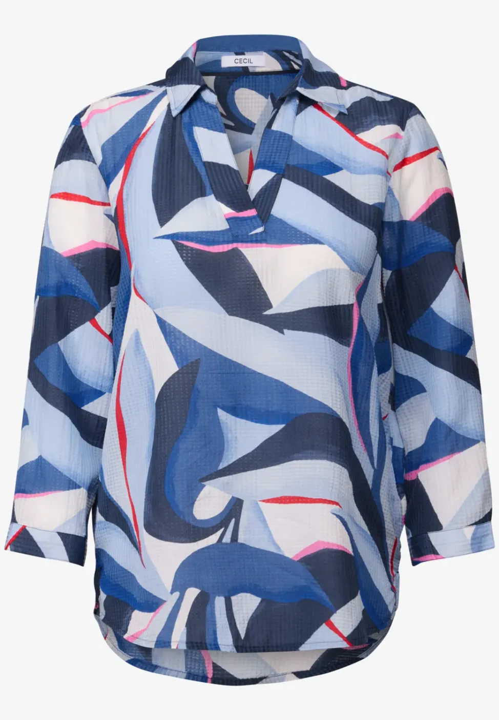 Lange Hemdbluse mit Print