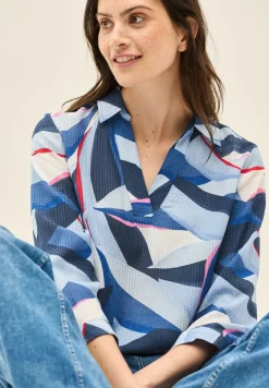 Lange Hemdbluse mit Print