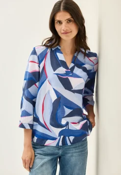 Lange Hemdbluse mit Print