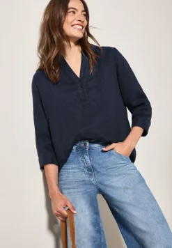 Lange Leinenbluse