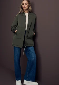 Langer Blouson mit Kapuze