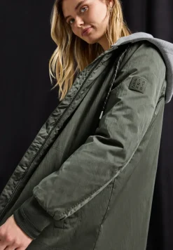 Langer Blouson mit Kapuze