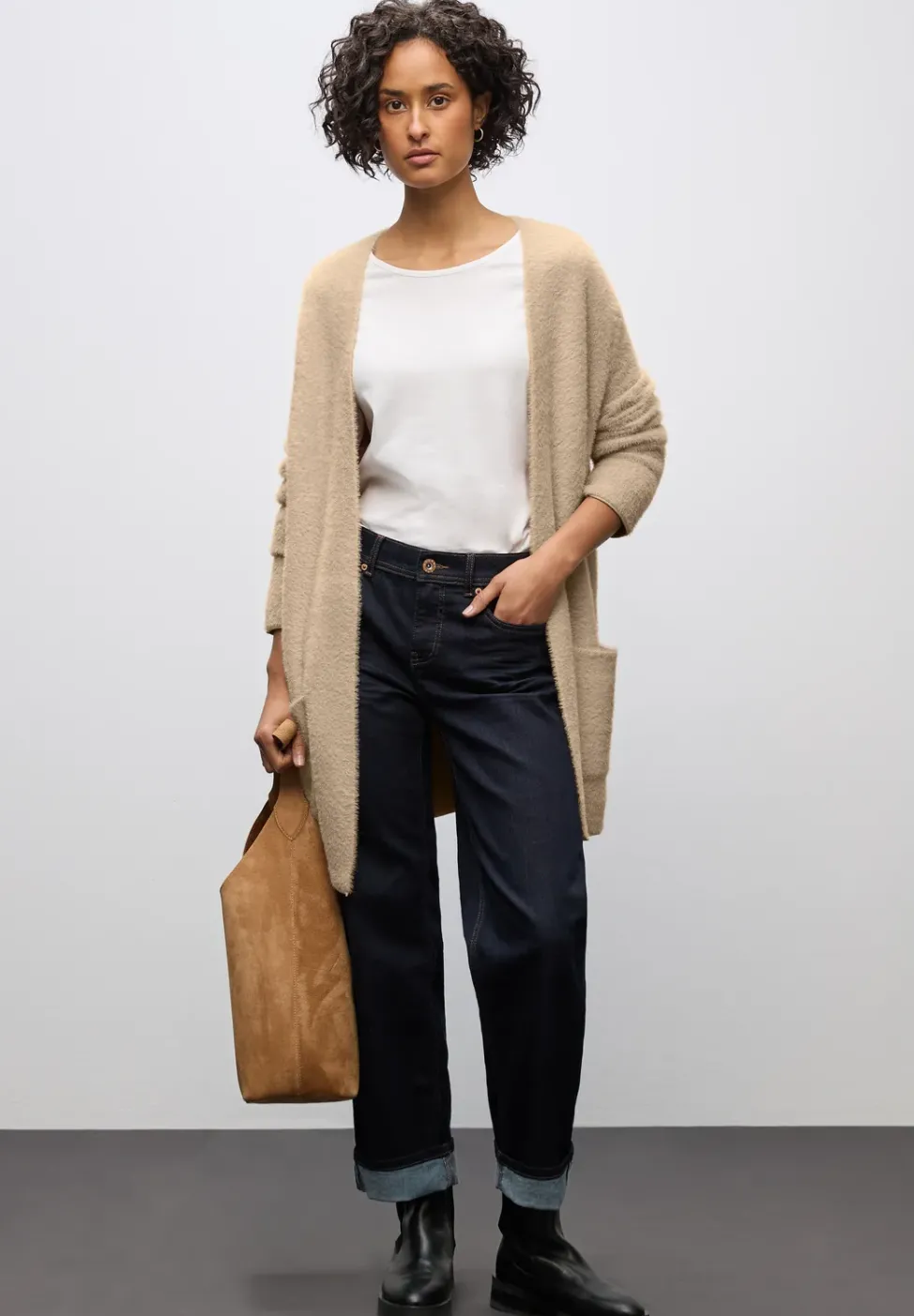 Langer Federgarn Cardigan