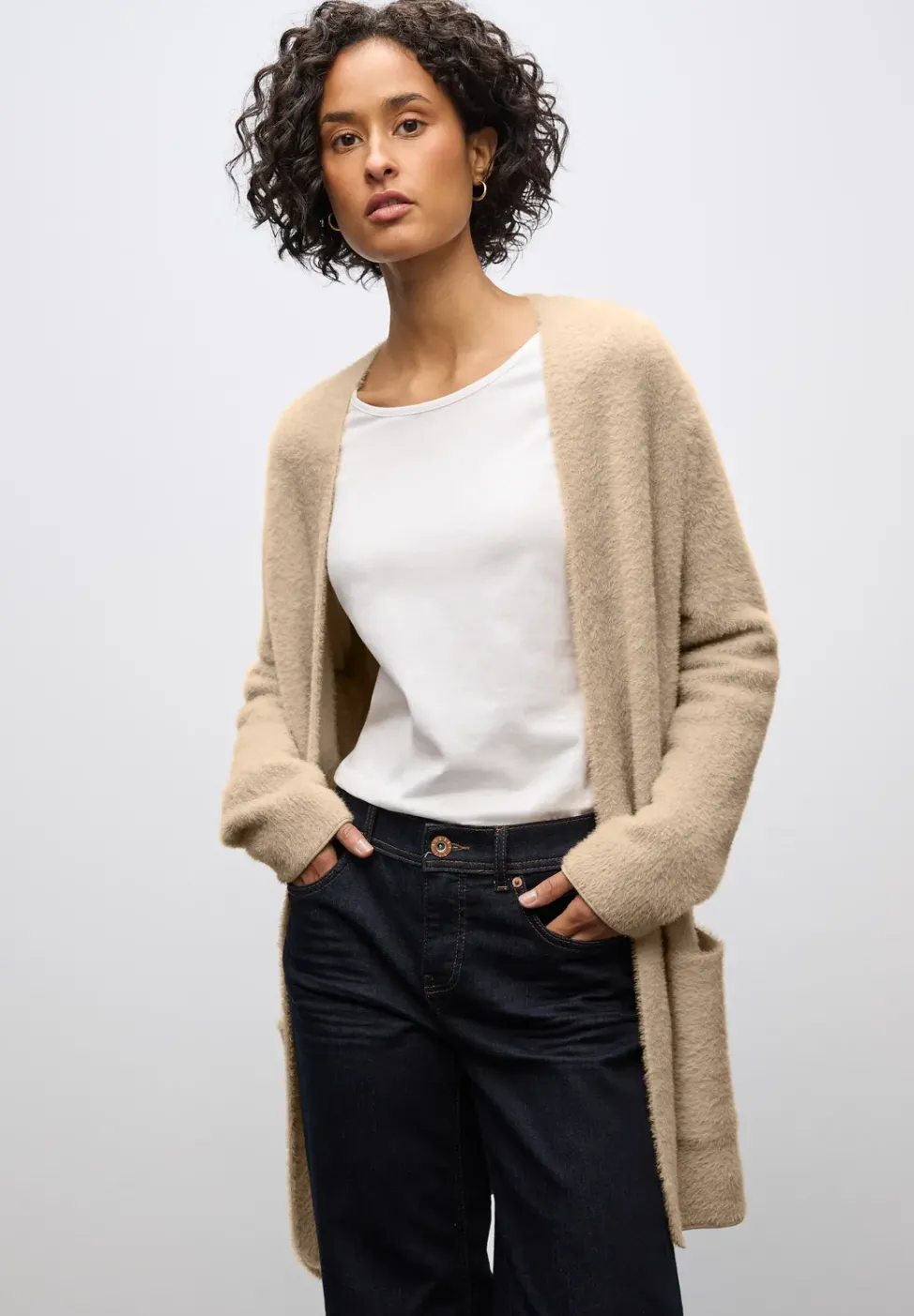 Langer Federgarn Cardigan