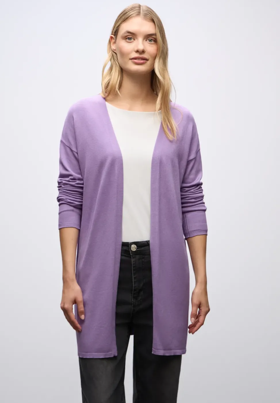 Langer Feinstrickcardigan