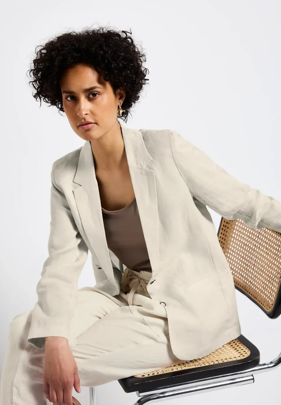 Langer Leinenblazer