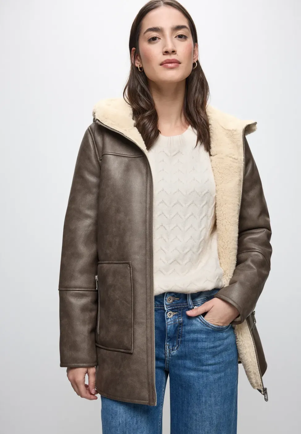 Leder-Look Jacke