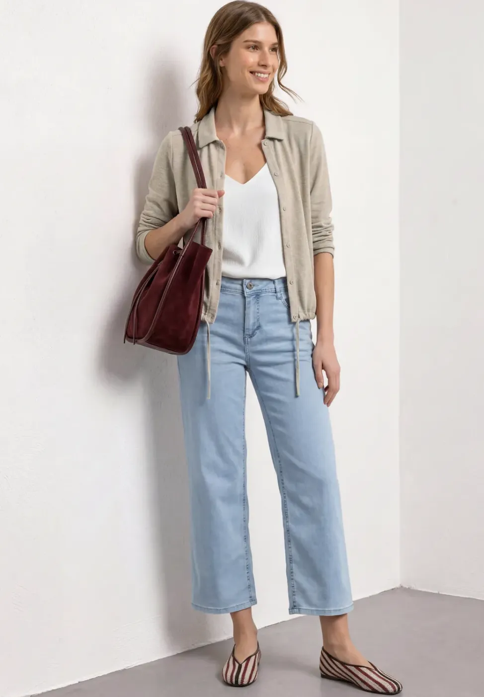 Leichte Langam Jacke in Leinen-Optik