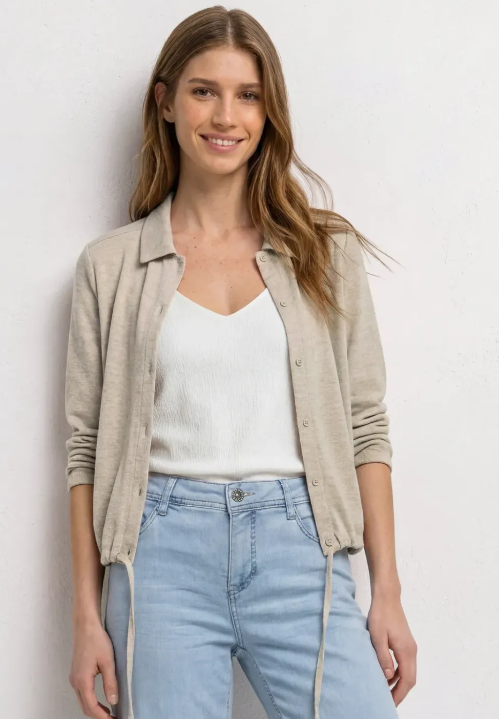 Leichte Langam Jacke in Leinen-Optik