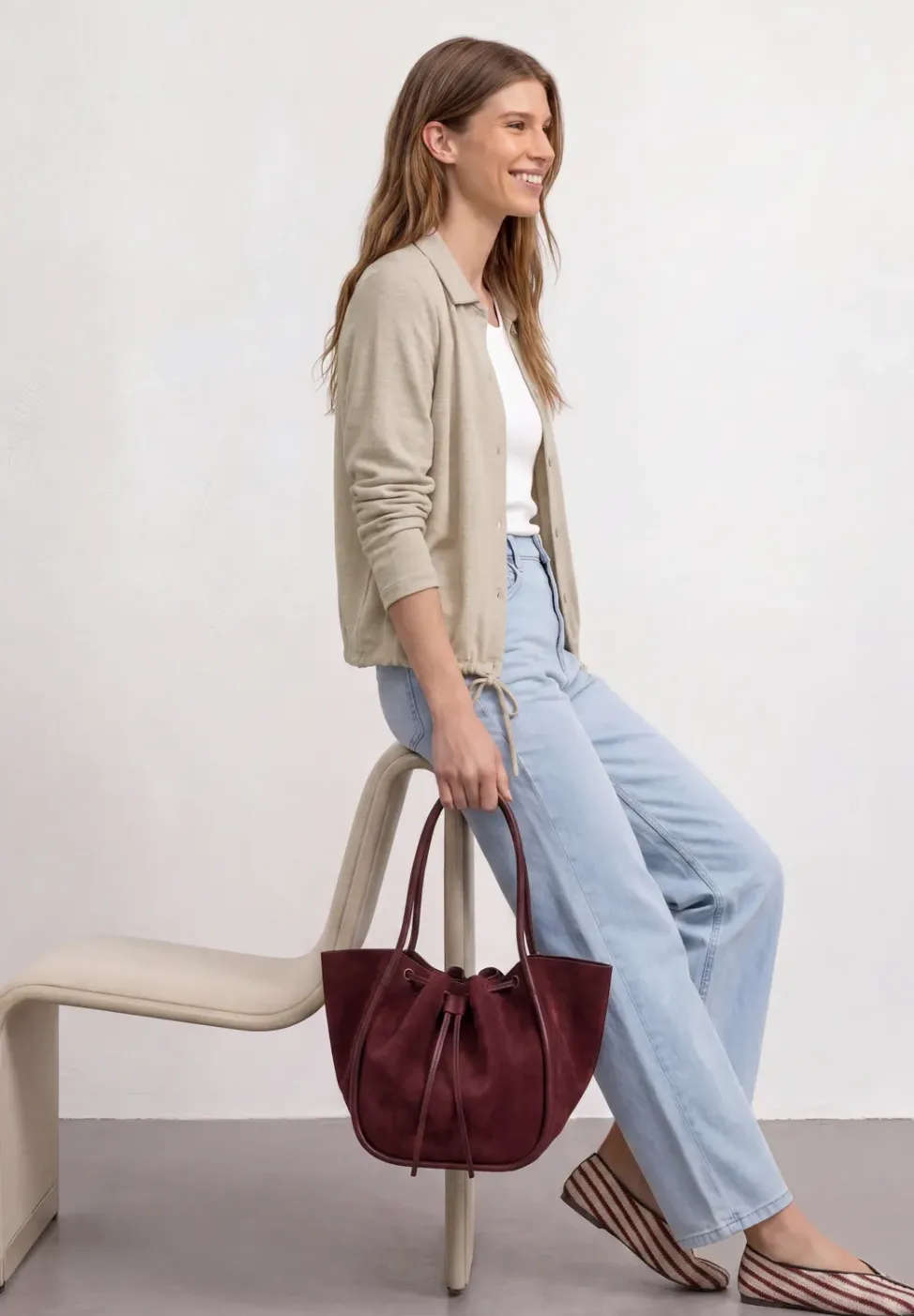Leichte Langam Jacke in Leinen-Optik