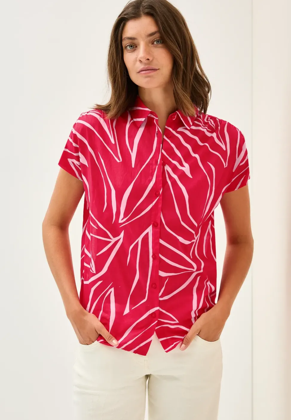 Leichte Baumwollhemdbluse