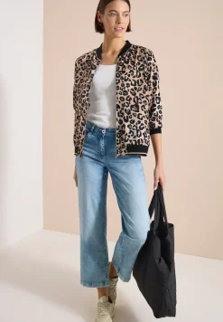 Leichter Blouson mit Zipper und Leo-Print