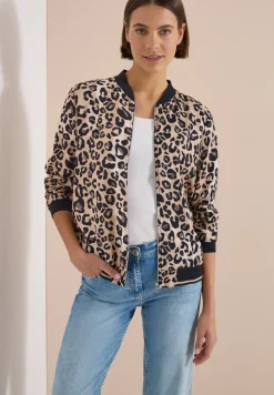 Leichter Blouson mit Zipper und Leo-Print
