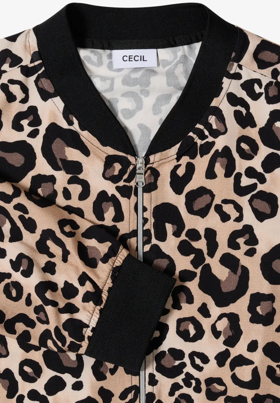 Leichter Blouson mit Zipper und Leo-Print