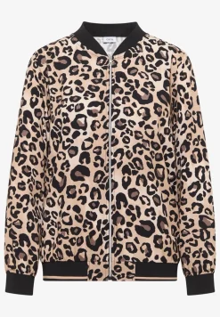 Leichter Blouson mit Zipper und Leo-Print