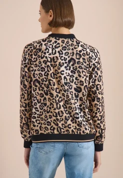 Leichter Blouson mit Zipper und Leo-Print