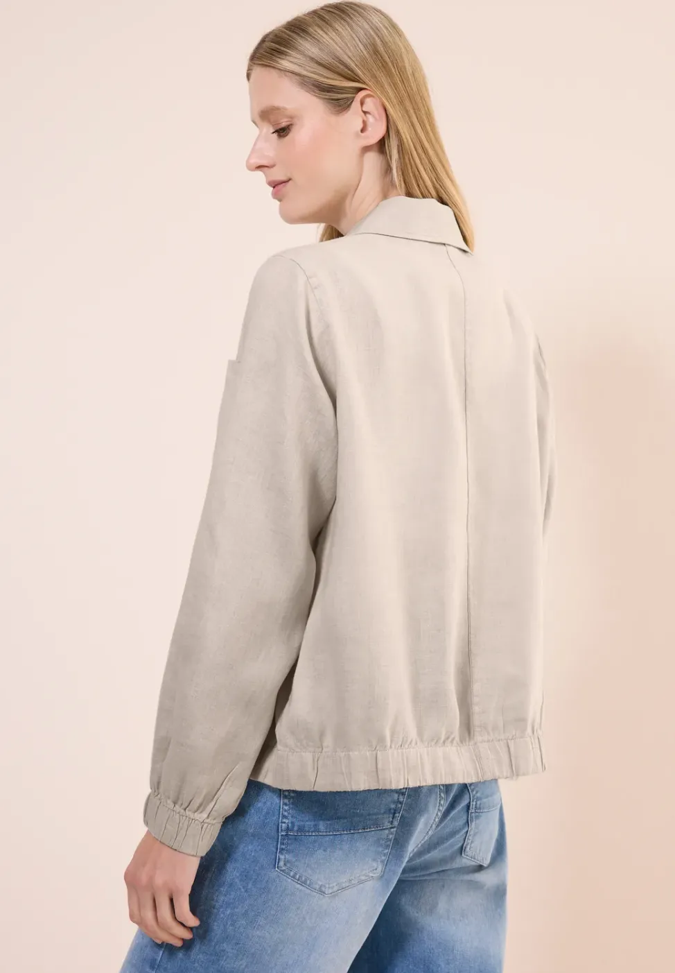Leinenblouson mit Hemdkragen