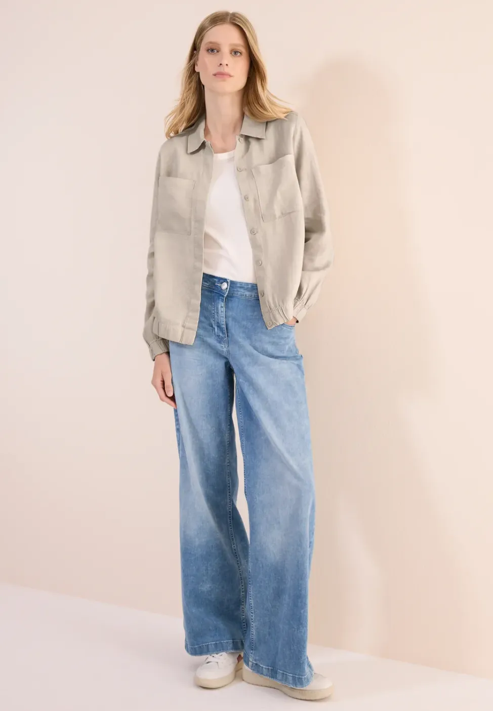 Leinenblouson mit Hemdkragen