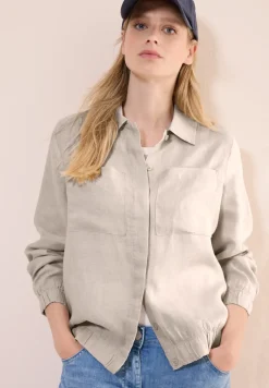 Leinenblouson mit Hemdkragen