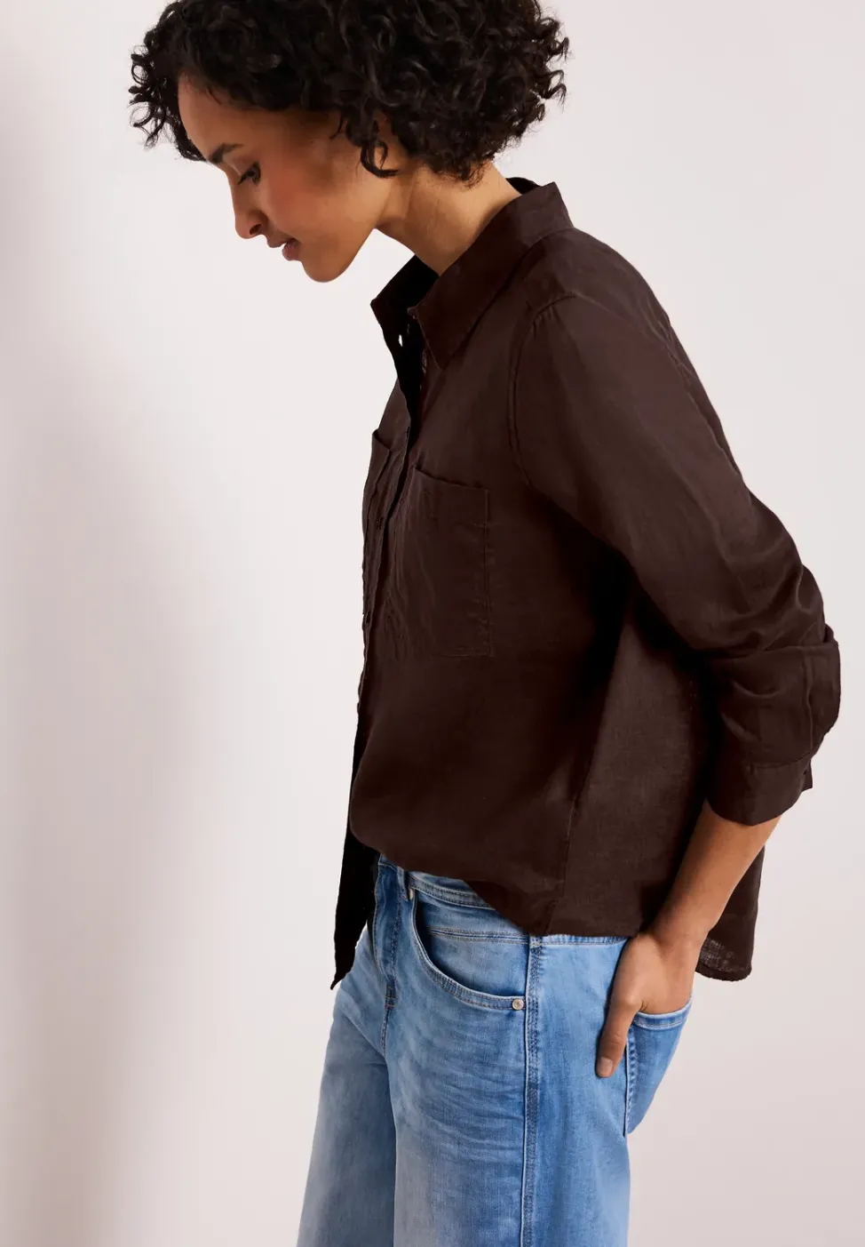 Leinenbluse mit Brusttaschen