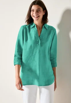 Leinen-Longbluse