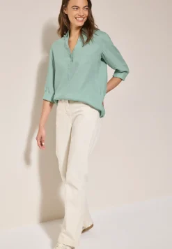 Leinen-Longbluse