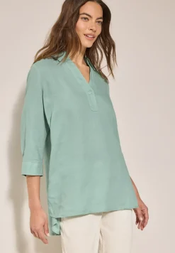 Leinen-Longbluse