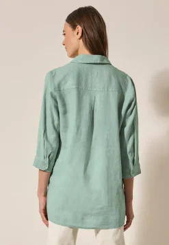 Leinen-Longbluse