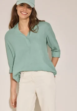 Leinen-Longbluse