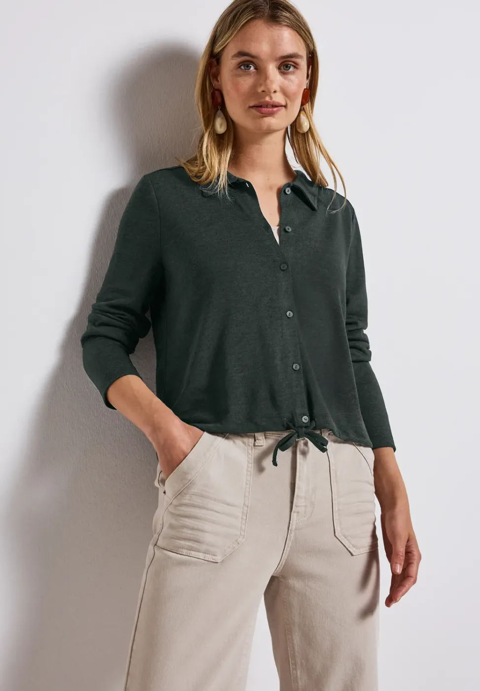 Leinen-Look Jacke