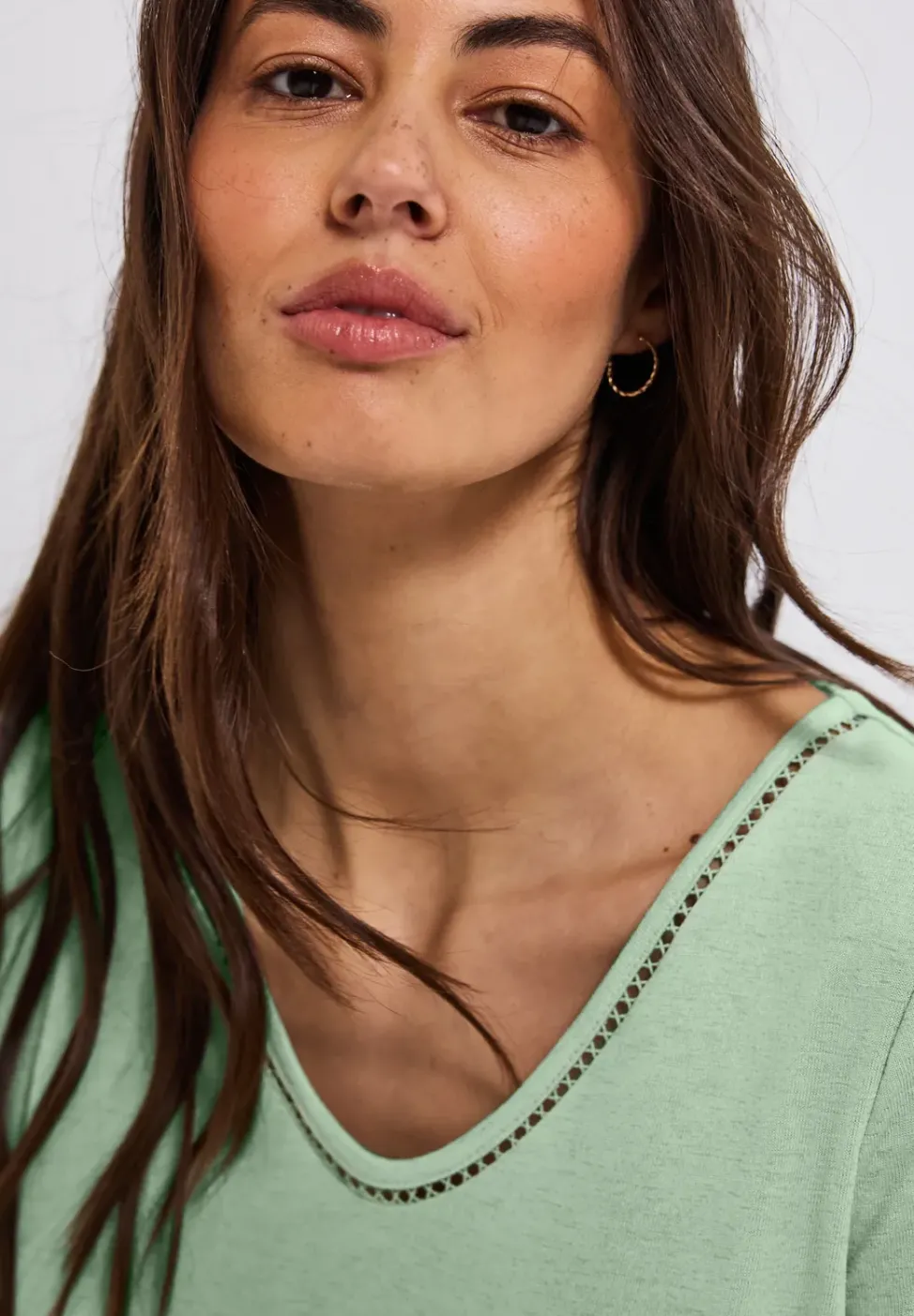 Leinen-Look T-Shirt