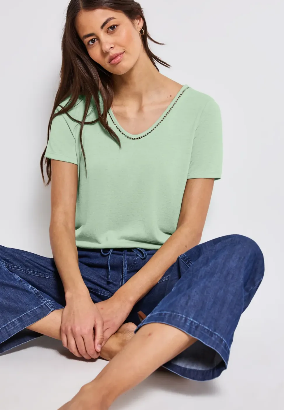Leinen-Look T-Shirt