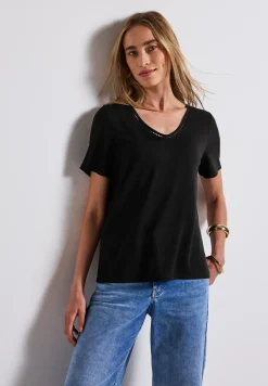 Leinen-Look T-Shirt