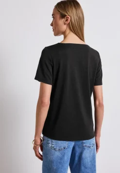 Leinen-Look T-Shirt