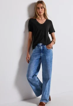 Leinen-Look T-Shirt