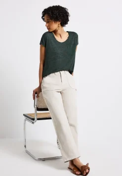 Leinen-Look T-Shirt
