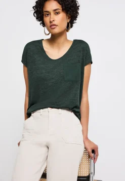 Leinen-Look T-Shirt