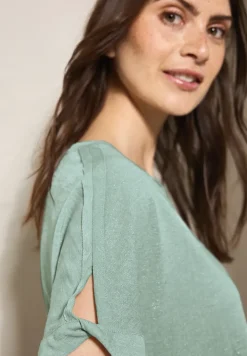 Leinen-Look Glitzer-Shirt