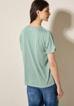 Leinen-Look Glitzer-Shirt