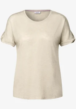 Leinen-Look Glitzer-Shirt