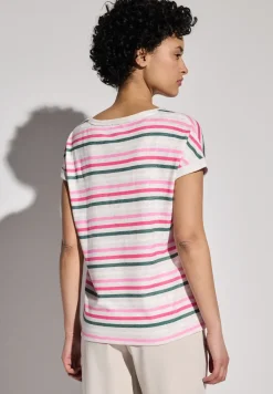 Leinen-Look Streifen-Shirt