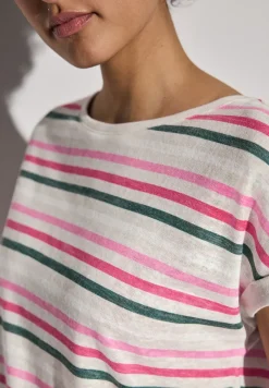 Leinen-Look Streifen-Shirt
